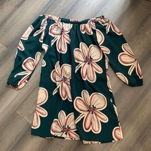 Floral Print Off the Shoulder Mini Dress